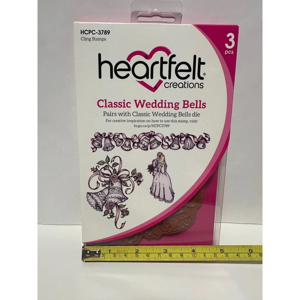 Heartfelt Creations Classic Wedding Bells Die HCD1-7143 & Stamp HCPC-3789 Set